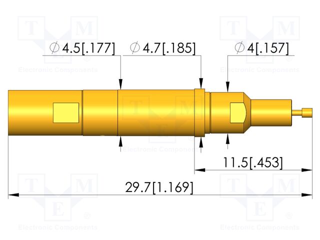 Test needle; plug-in