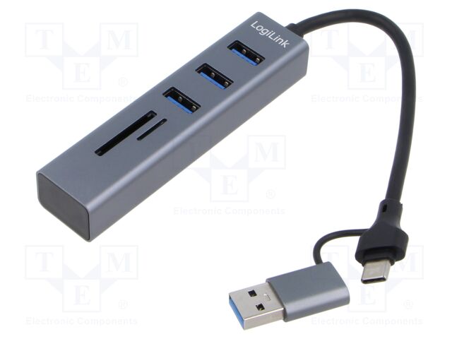 Hub USB; microSD,SD,USB A socket x3,USB A plug,USB C plug
