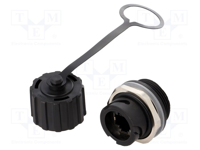 Socket; coupler; PIN: 8; Cat: 5e; shielded,with protective cap