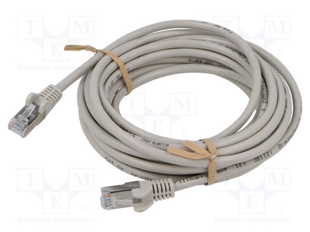 Patch cord; SF/UTP; 5e; stranded; CCA; PVC; grey; 5m; 26AWG