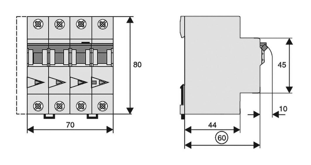 RCBO breaker; Inom: 6A; Ires: 100mA; Max surge current: 250A; IP20