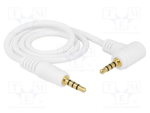 Cable; Jack 3,5mm 4pin plug,Jack 3.5mm 4pin angled plug; 0.5m
