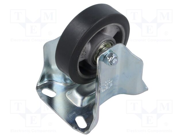Transport wheel; Ø: 80mm; H: 107mm; ESD,rigid,with mounting plate