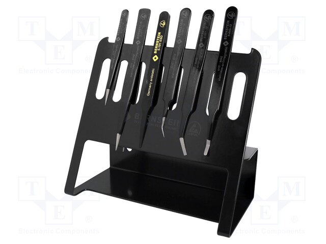 Kit: tweezers; Pcs: 6; for precision works; ESD