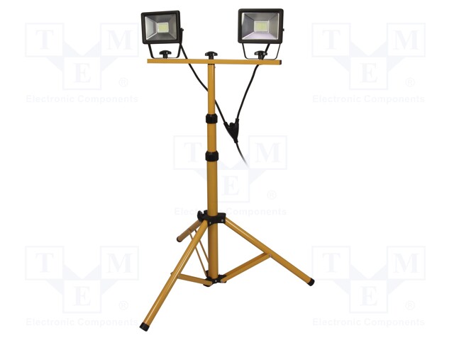 Lamp: LED flood light; 6500(typ)K; IP65; Body: black; 40W; 230VAC