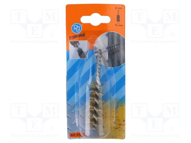Brush; 16mm; Ø: 6mm; brass; Mounting: rod 6mm
