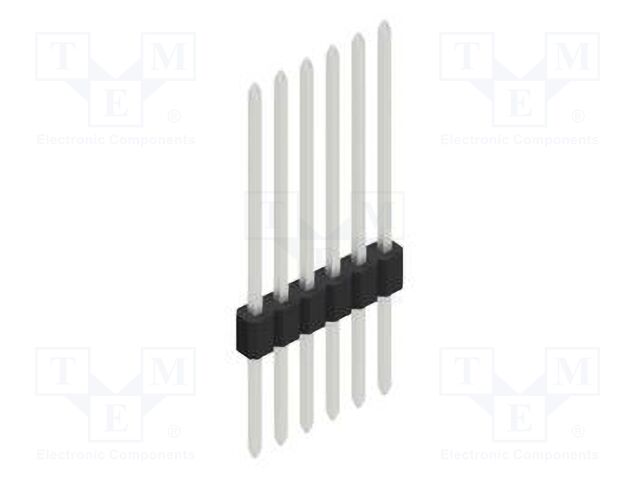 Connector: pin strips; pin header; male; PIN: 6; 1.27mm; THT; 1x6