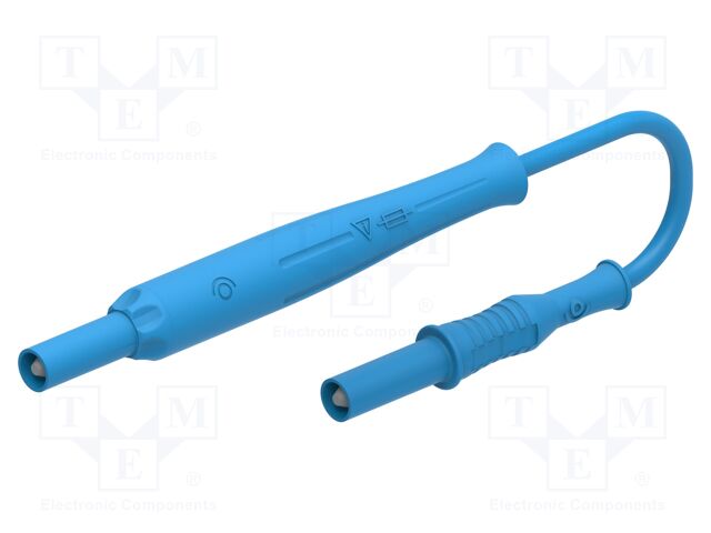 Connector: 4mm banana; banana plug 4mm x2; 2A; blue; insulated