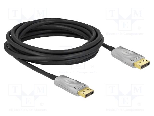 Cable; DisplayPort plug,both sides; LSZH; Len: 5m; black; silver