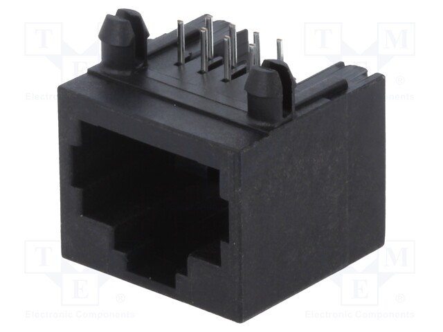 Socket; RJ45; PIN: 8; Cat: 5; Layout: 8p8c; THT; angled