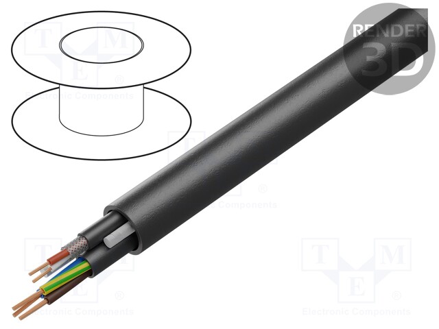 Wire: DMX; Core: stranded; 1x2x0,25mm+3G1,5mm2; Ø13.2mm; 110Ω