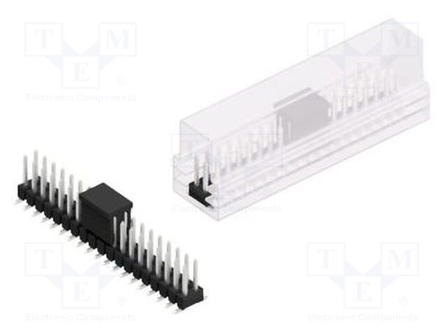 Connector: pin strips; pin header; male; PIN: 38; 2.54mm; SMT; 2x19