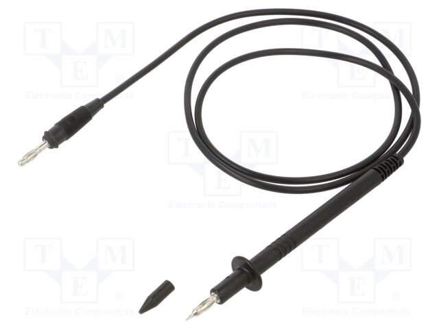 Test lead; 60VDC; 30VAC; 16A; probe tip,banana plug 4mm; Len: 1m