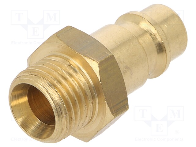 Thread plug-in EURO; nipple; brass; Ext.thread: 1/4"