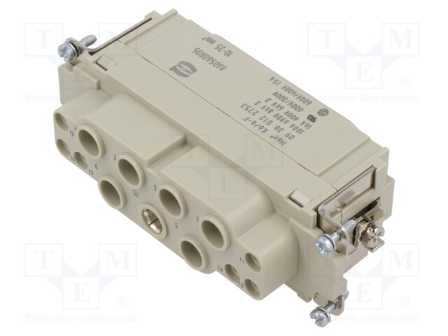 Han K 6/6 Pos. F Insert 100 Amp. 10-25mm