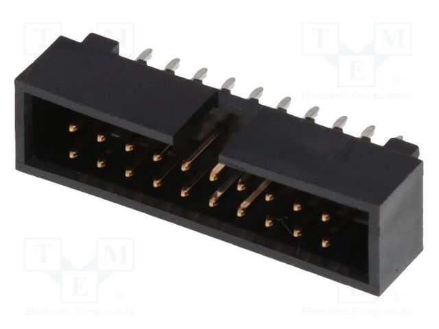2.54mm CGrid Hdr Shrd /Slt .38AuLF 20Ckt