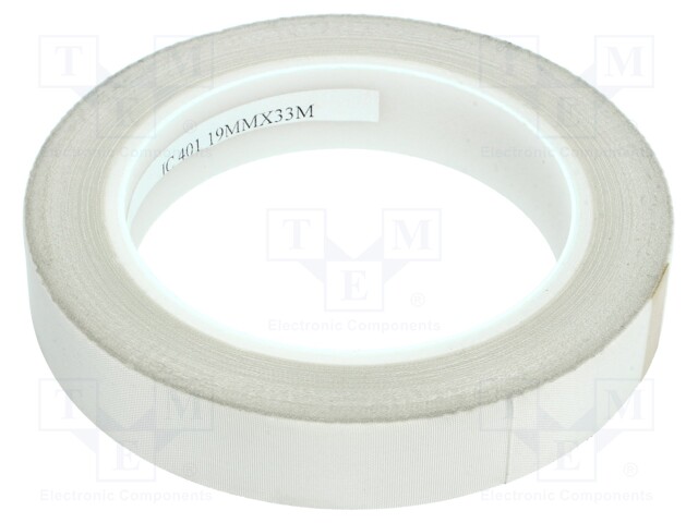 Tape: insulation; W: 19mm; L: 33m; D: 0.18mm; white; silicone; 5%; 3kV