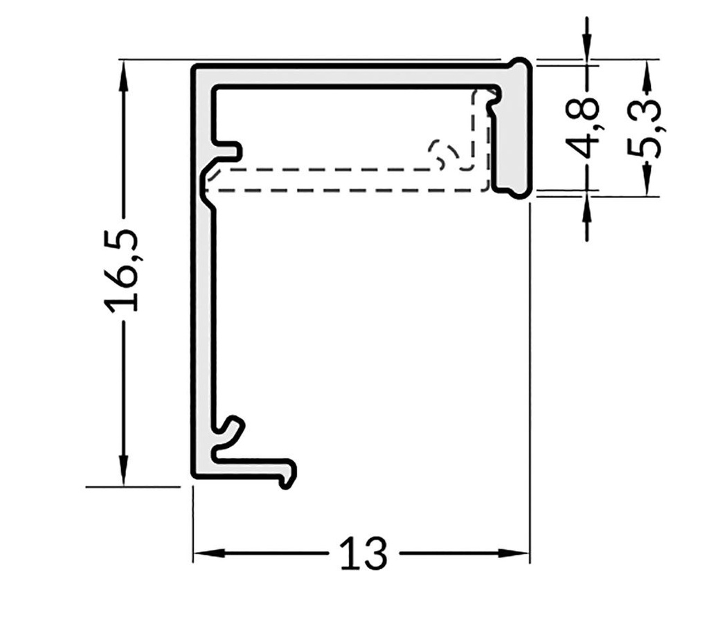 Profiles for LED modules; recessed; natural; L: 2m; aluminium