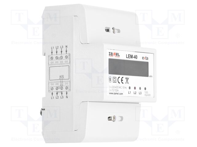 Electric energy meter; digital,mounting; DIN rail; Display: LCD