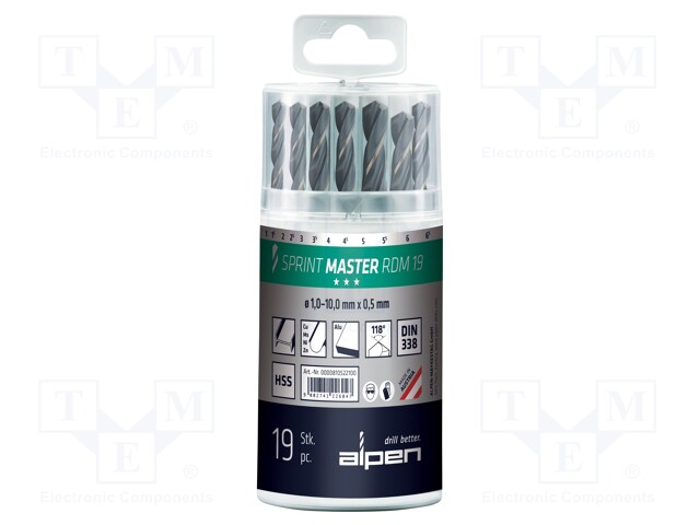 Drill set; Application: aluminium,metal,steel,copper alloy