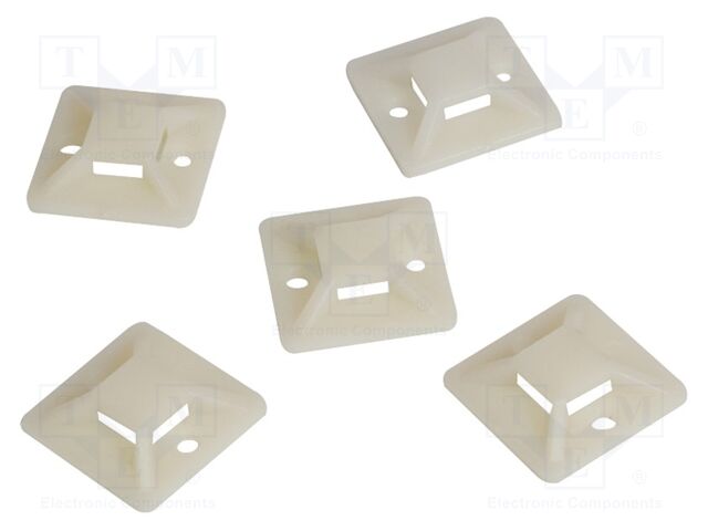 Holder; self-adhesive; ABS; natural; Tie width: max.8mm; L: 19mm