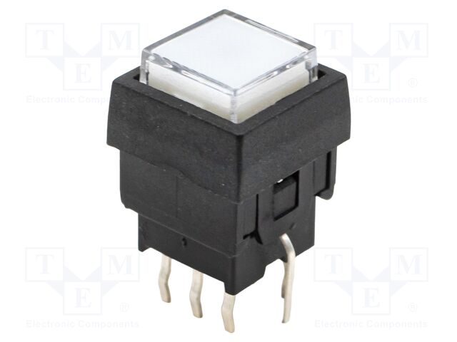 Switch: push-button; Pos: 2; DPDT; 0.1A/30VDC; transparent; THT