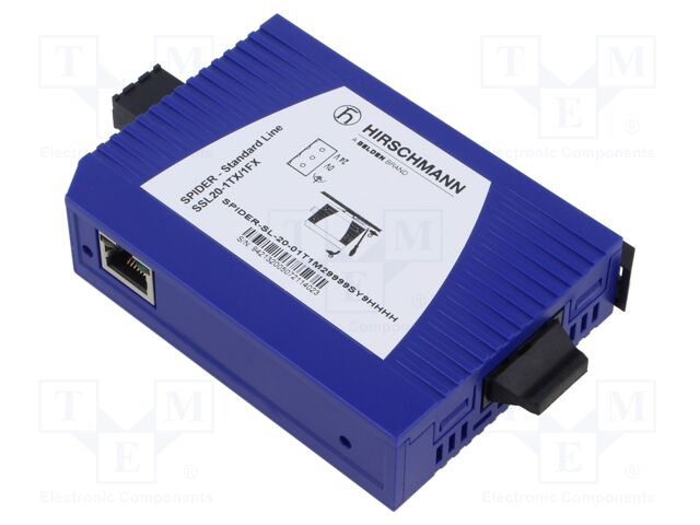 Switch Ethernet; unmanaged; Number of ports: 2; 9.6÷32VDC; Spider