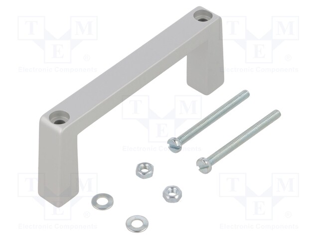 Handle; Mat: aluminium; grey; H: 40mm; L: 102mm; W: 12.2mm