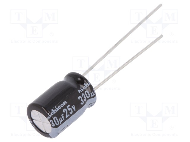Capacitor: electrolytic; THT; 330uF; 25VDC; Ø8x11.5mm; Pitch: 3.5mm