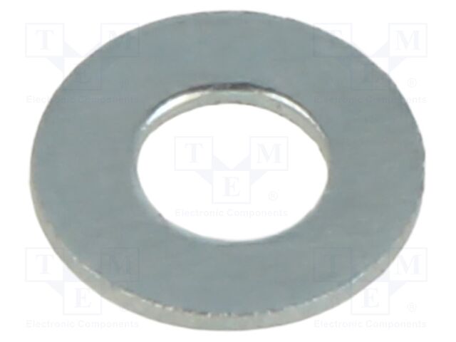 Washer; round; M3; D=7mm; h=0.5mm; steel; Plating: zinc