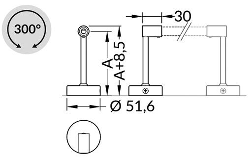 Holder; chromium plated; 100mm; brass,steel; Application: PEN8