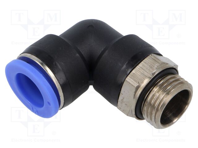 Push-in fitting; angled; G 1/2"; -0.95÷15bar; Mat: PBT; 15mm