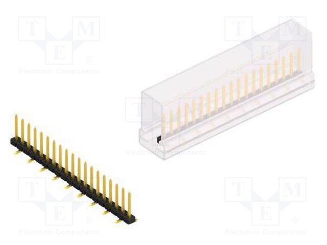 Connector: pin strips; pin header; male; PIN: 19; 2mm; SMT; 1x19