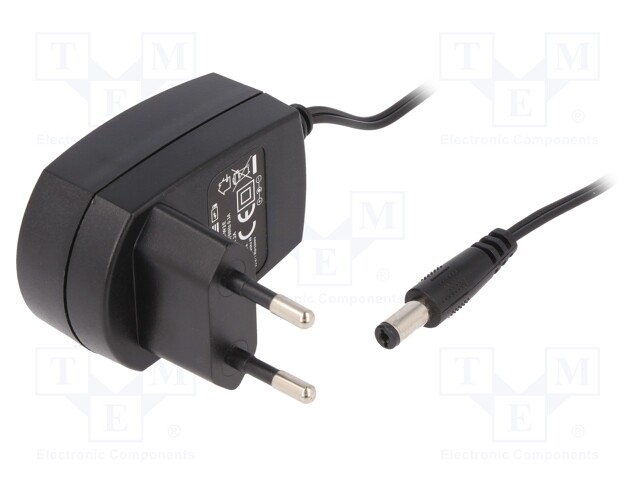 Power supply: switched-mode; 5VDC; 1.2A; Out: 5,5/2,1; 6W; Plug: EU
