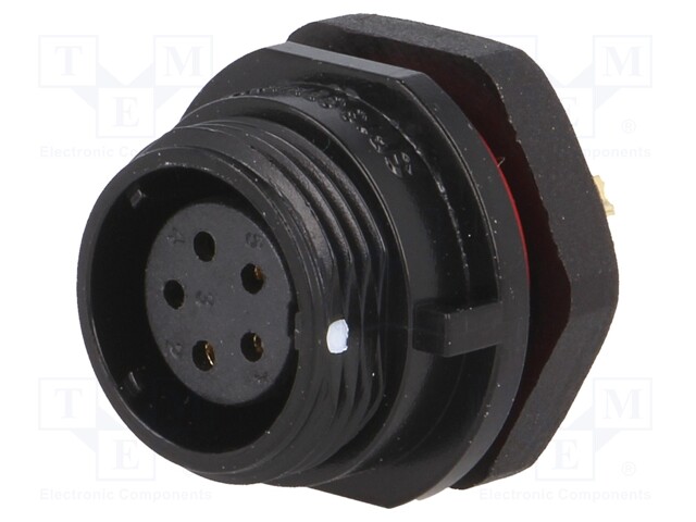 Socket; female; SP13; PIN: 5; IP68; 5A; soldering; 180V; 0.75mm2