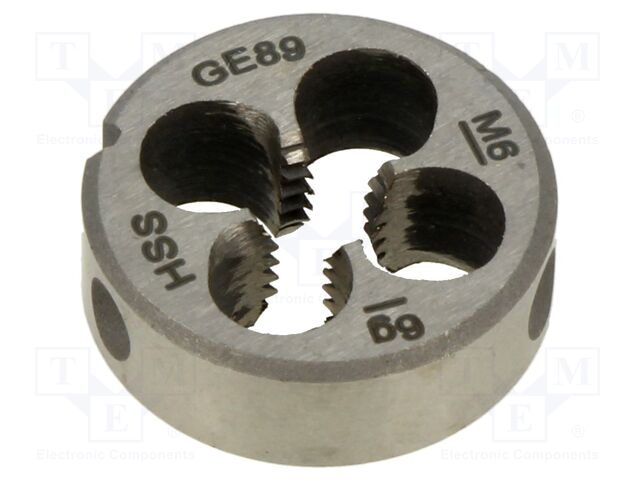 Threading die; M6; 1; high speed steel; H: 7mm; Øout: 20mm