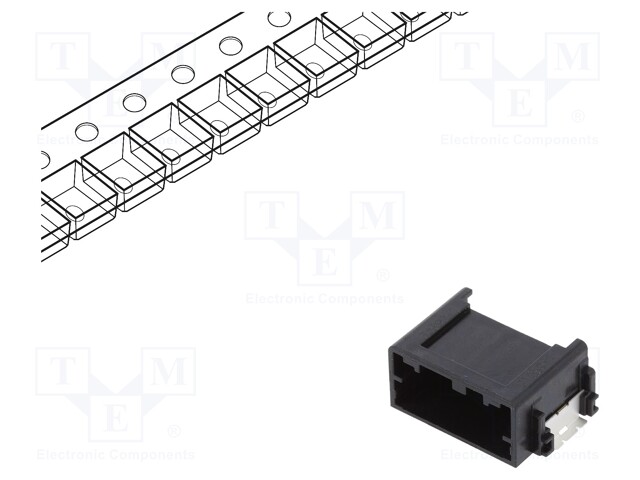 Connector: automotive; Mini50; socket; male; PIN: 12; gold-plated