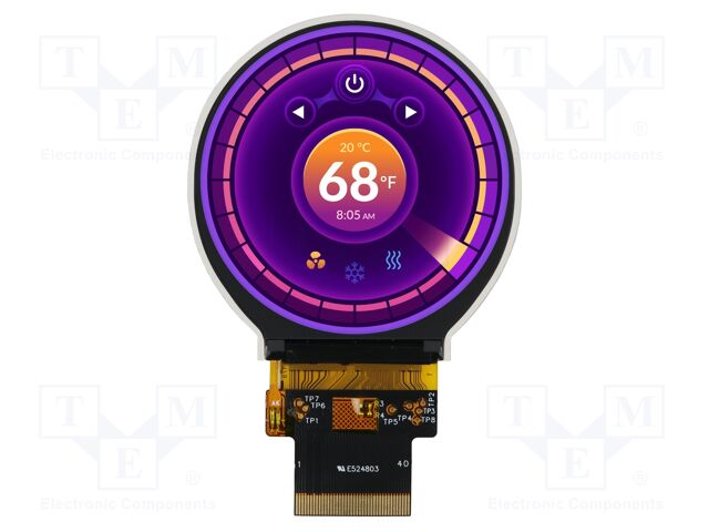 Display: TFT; 2.1"; 480x480; Illumin: LED; Dim: 58.18x60.71x2.26mm