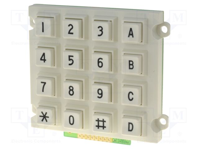 Keypad: plastic; No.of butt: 16; none; plastic; 200mΩ; 1.5N; 20mA