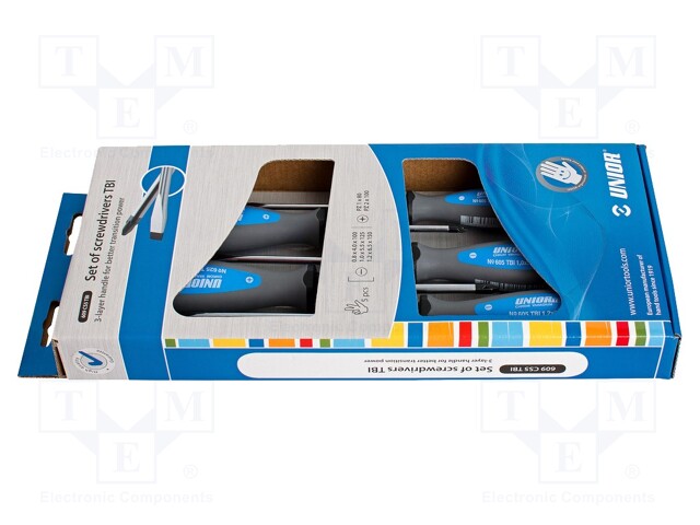 Kit: screwdrivers; Pozidriv®,slot; 609CS5TBI; 5pcs.