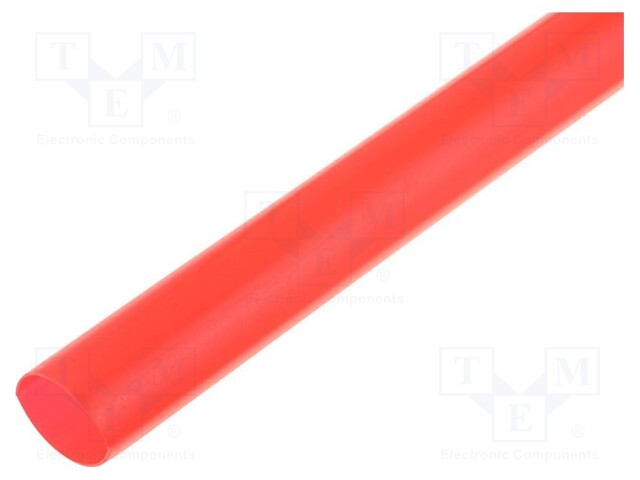 Heat shrink sleeve; glueless; 2: 1; 3.2mm; L: 1m; red; polyolefine