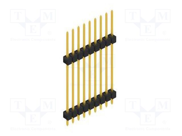 Connector: pin strips; pin header; male; PIN: 9; 2.54mm; THT; 1x9