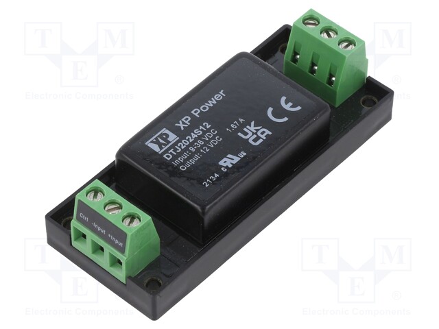 DC/DC Converter, ITE, 1 Output, 20 W, 12 V, 1.67 A