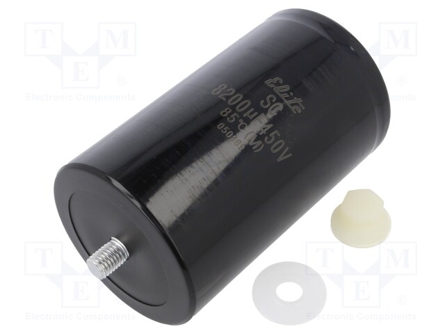 Capacitor: electrolytic; 8200uF; 450VDC; ±-20%; M5; 2000h; -25÷85°C