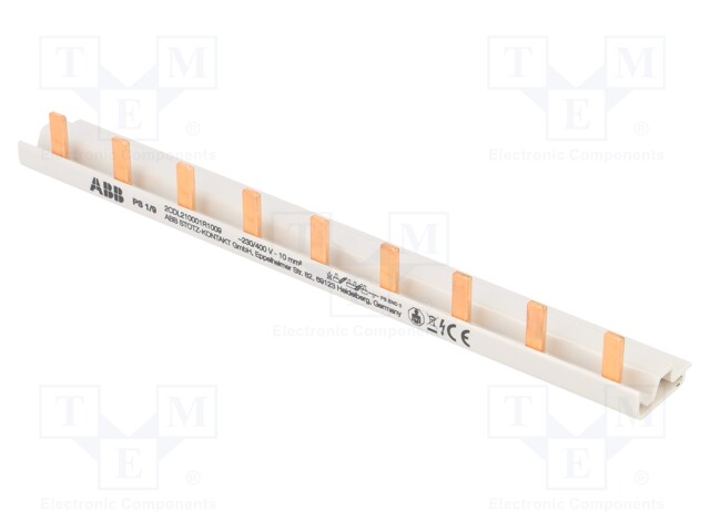 Busbar; 10mm2; Poles: 1; 690VAC; 690VDC; Inom: 63A; No.of mod: 9