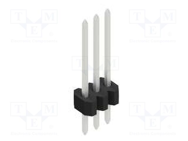 Connector: pin strips; pin header; male; PIN: 3; 1.27mm; THT; 1x3