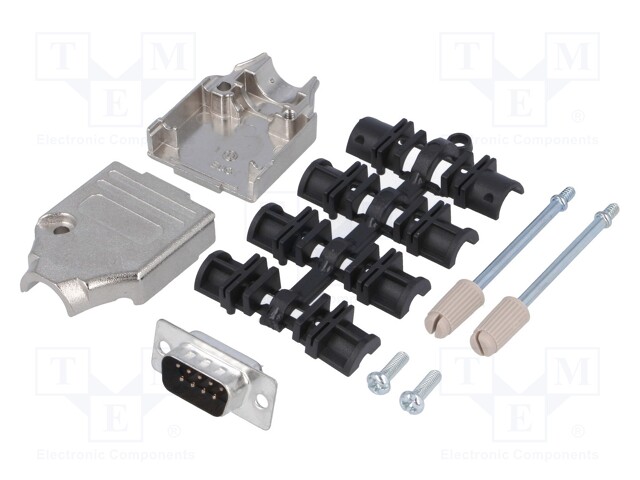 D-Sub; PIN: 9; plug; male; stamped and formed contacts; straight
