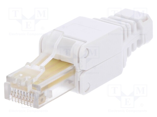 Plug; RJ45; PIN: 8; Cat: 5e; with strain relief; Layout: 8p8c; male