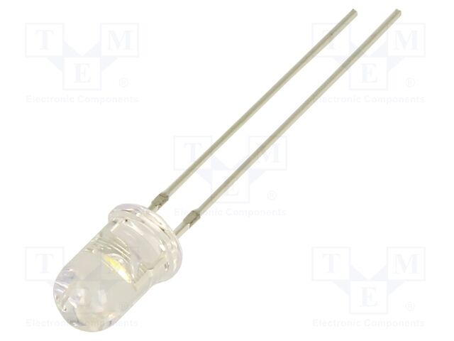 LED; white warm; 5mm; 30000mcd; 30°; Front: convex; 2.9VDC; round