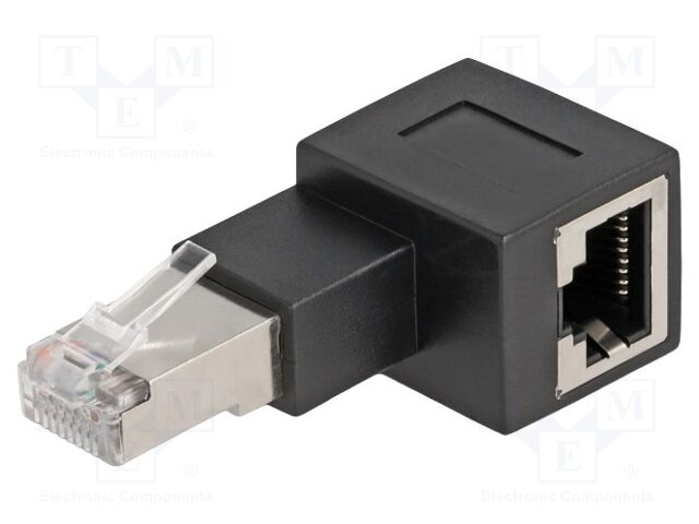 Cat: 6a; RJ45 socket,RJ45 right angled plug; Transition: adapter